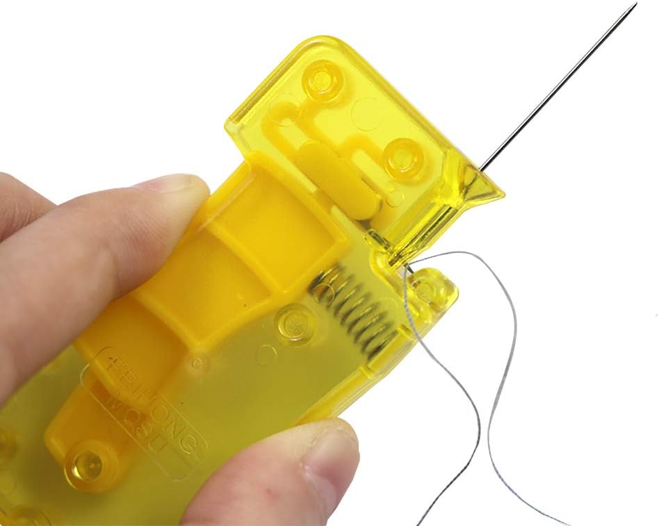 Automatic Needle Threader, with  Plastic Needle Threader Easy Needle Threader Tool Sewing Accessories