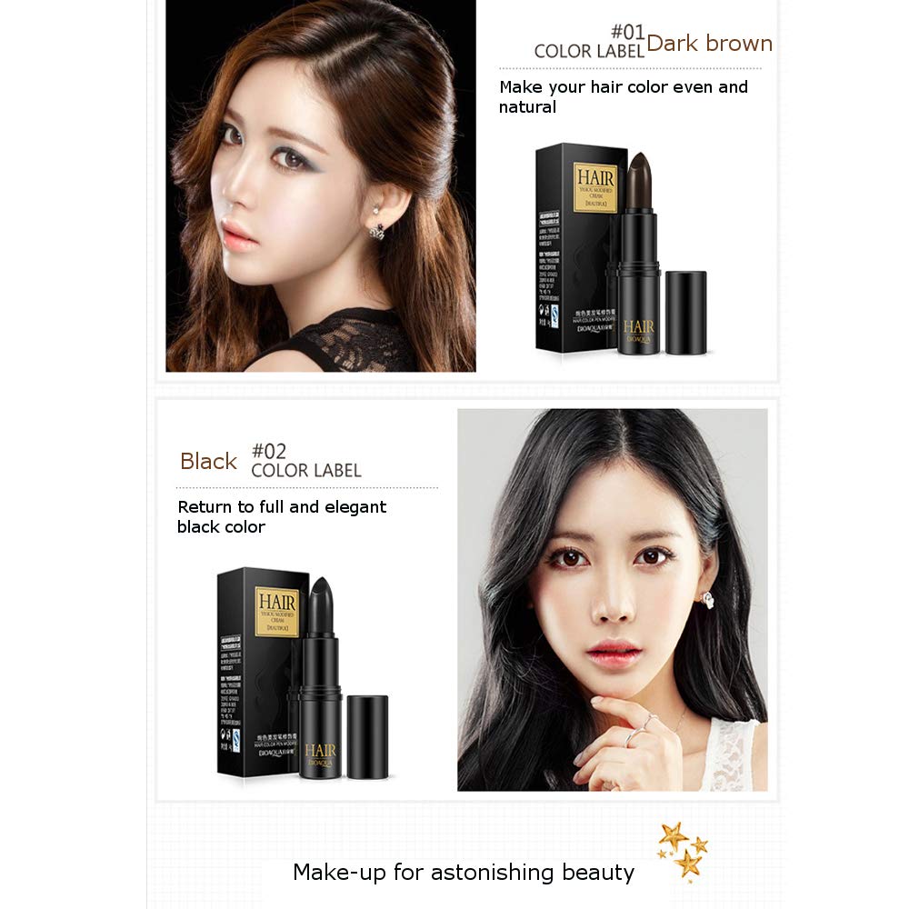 BIOAQUA  Temporary Hair Dye Cream Mild Fast One-off Hair Color Pen Cover White Hair DIY Styling Makeup Stick