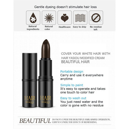 BIOAQUA  Temporary Hair Dye Cream Mild Fast One-off Hair Color Pen Cover White Hair DIY Styling Makeup Stick