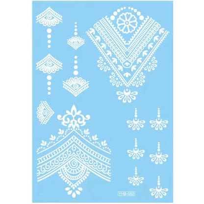 White Henna Waterproof Mehndi Sticker