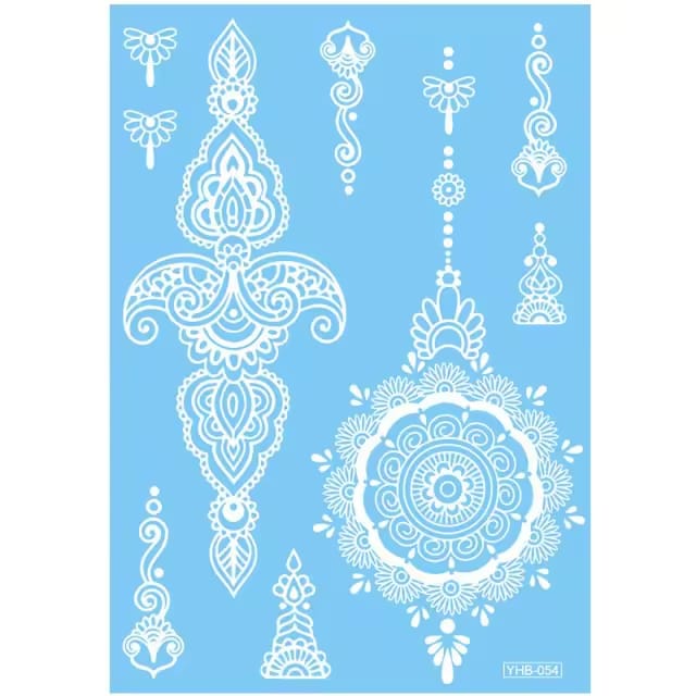 White Henna Waterproof Mehndi Sticker