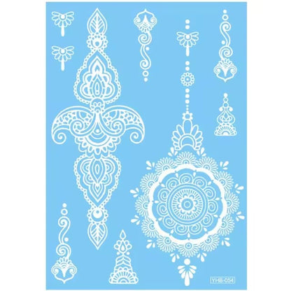 White Henna Waterproof Mehndi Sticker